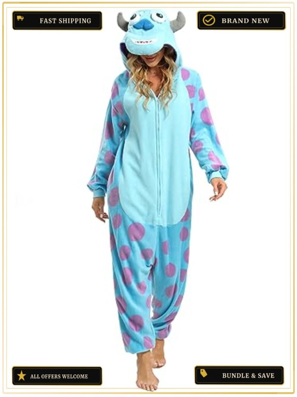 Polar Fleece Animal Onesie Pajamas Adult Halloween Cosplay Costume